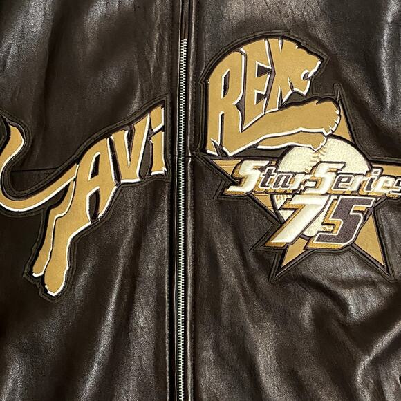 Avirex Vintage Leather Bomber Jacket Men 4XL Brown Star Series 75 New York Lions - Picture 4 of 16